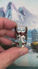 Load and play video in Gallery viewer, Awesome Vintage Thunderbird Ring in Sterling with Crushed Turquoise. Size 6.
