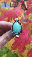 Load and play video in Gallery viewer, Turquoise Ring with Silver Pebbles - Adjustable Size
