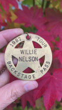 Load and play video in Gallery viewer, 1987 Willie Nelson Brass Backstage Pass
