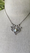 Load and play video in Gallery viewer, Art Nouveau Necklace in Sterling Silver with Ethiopian Fire Opal
