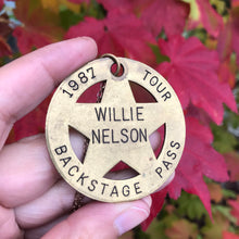 Load image into Gallery viewer, 1987 Willie Nelson Brass Backstage Pass
