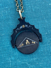 Load image into Gallery viewer, Antique Masons Masonic Hidden Secret Symbol Spinning Watch Fob Pendant Necklaces. Square and Compass. Pentagram.
