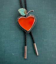 Load image into Gallery viewer, 100% of Sale to OPERATION OLIVE BRANCH - Beautiful Peach Bolo Tie in Carnelian and Turquoise with Sterling Accents
