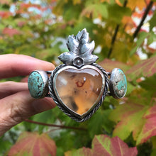 Load image into Gallery viewer, Sacred Peach Cuff Bracelet in Sterling, Copper. Agate and Turquoise.
