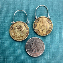 Load image into Gallery viewer, MADE TO ORDER Peep Show Token Earrings, Available with BREASTS or PENIS
