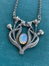 Load image into Gallery viewer, Art Nouveau Necklace in Sterling Silver with Ethiopian Fire Opal
