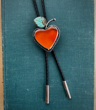 Load image into Gallery viewer, 100% of Sale to OPERATION OLIVE BRANCH - Beautiful Peach Bolo Tie in Carnelian and Turquoise with Sterling Accents
