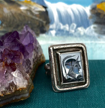 Load image into Gallery viewer, Roman Soldier Carved Hematite Intaglio Ring
