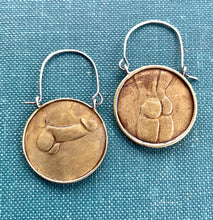 Load image into Gallery viewer, MADE TO ORDER Peep Show Token Earrings, Available with BREASTS or PENIS
